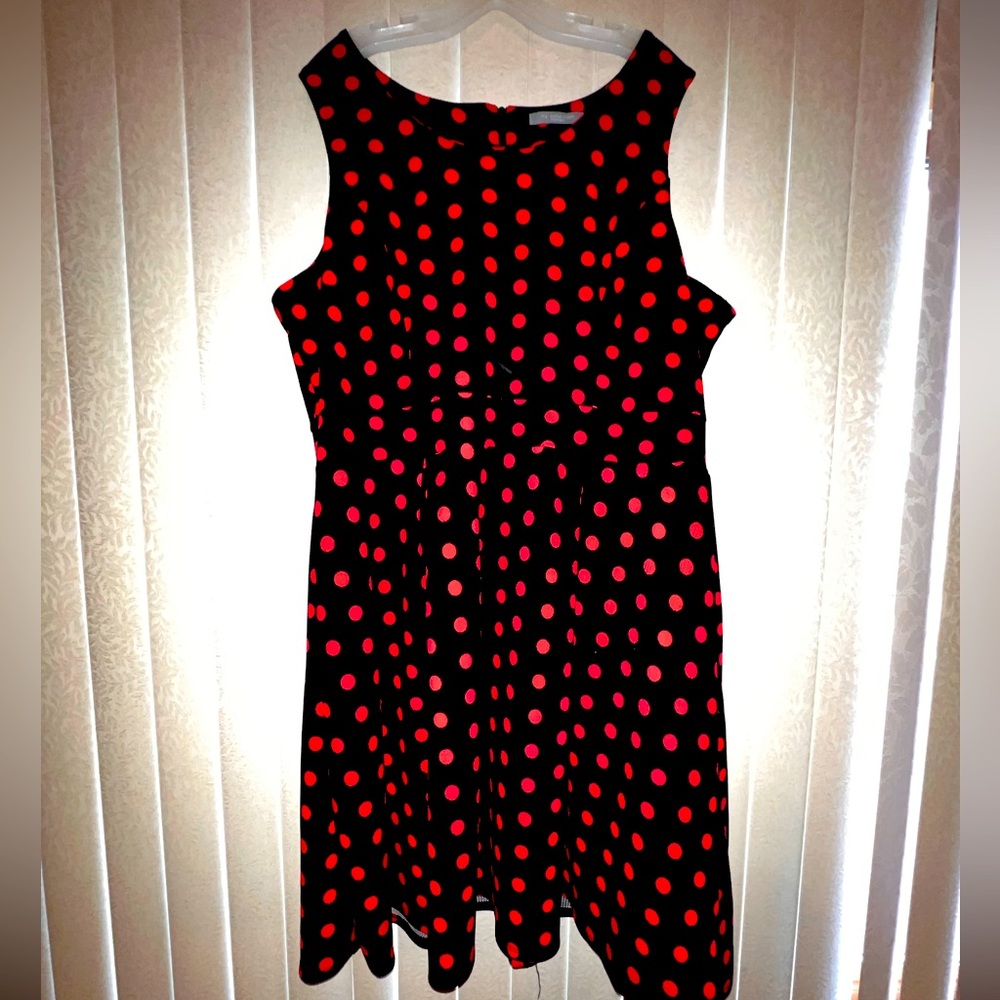 Black Dress with Pink Polka Dots
